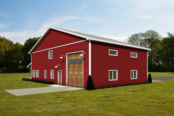 Exterior - Rear Elevation for Barndominium House Plan #1084-10 - 3 bed, 2.5 bath