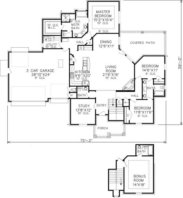 Traditional Floor Plan - Main Floor Plan #65-519