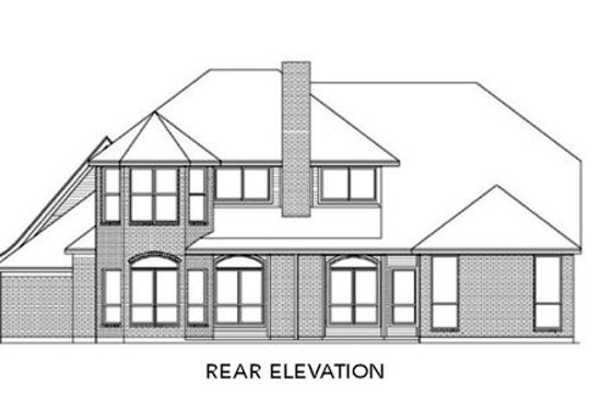 Exterior - Rear Elevation for European House Plan #84-200 - 4 bed, 3 bath