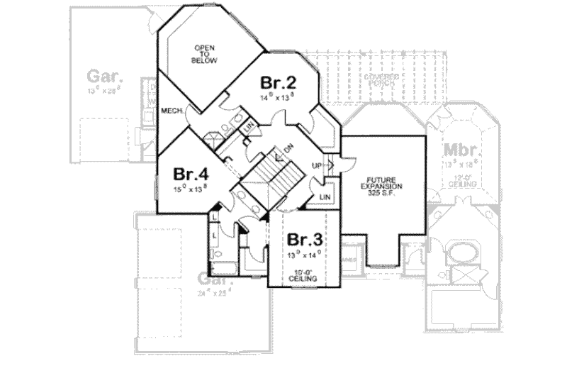 Home Plan - Floor Plan - Upper Floor for European House Plan #20-1706 - 4 bed, 4 bath