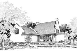 Exterior - Rear Elevation for Southern House Plan #45-198 - 3 bed, 2.5 bath
