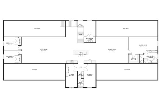 Floor Plan - Upper Floor for Barndominium House Plan #1060-83 - 3 bed, 3 bath