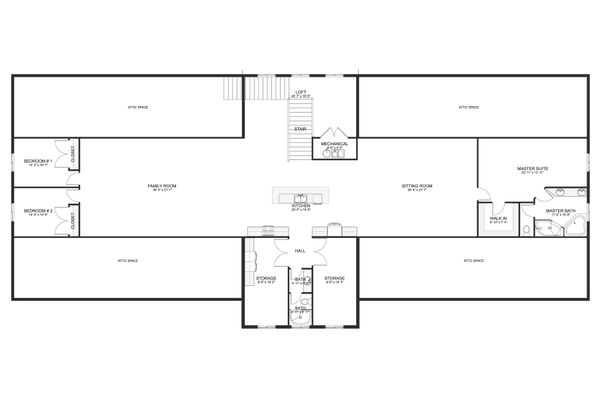 Barndominium Floor Plan - Upper Floor Plan #1060-83