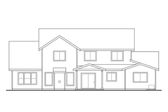 Exterior - Rear Elevation for Craftsman House Plan #124-1212 - 5 bed, 3.5 bath