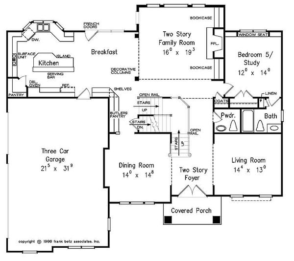 House Plan Design - European Floor Plan - Main Floor Plan #927-24