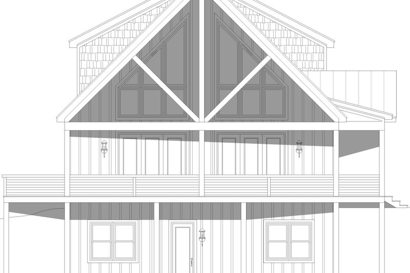 House Plan Design - Exterior - Other Elevation for Cabin House Plan #932-1046 - 3 bed, 2.5 bath