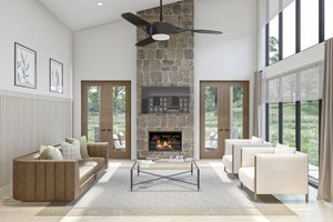 Interior - Family Room for Barndominium House Plan #455-533 - 2 bed, 2 bath