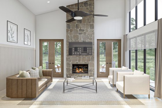 Interior - Family Room for Barndominium House Plan #455-533 - 2 bed, 2 bath
