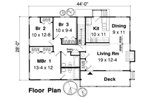 Floor Plan - Main Floor for Cabin House Plan #312-525 - 3 bed, 2 bath