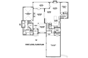 Floor Plan - Main Floor for European House Plan #81-1290 - 3 bed, 4 bath