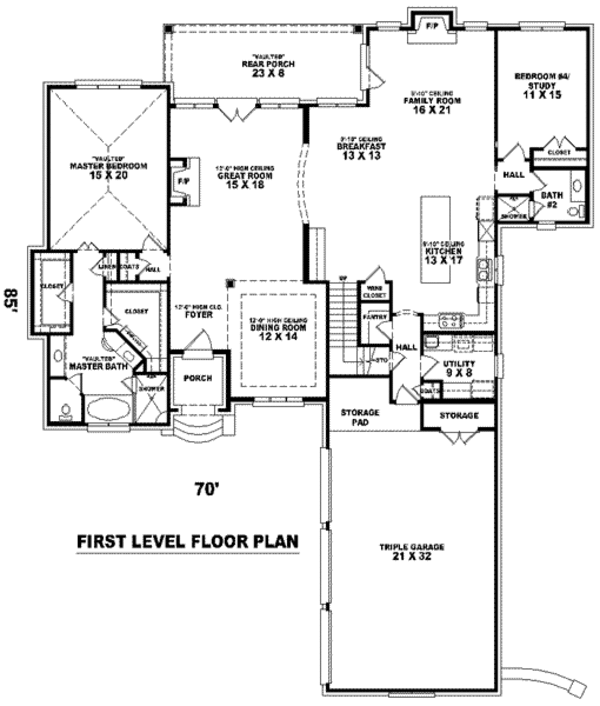 European Floor Plan - Main Floor Plan #81-1290