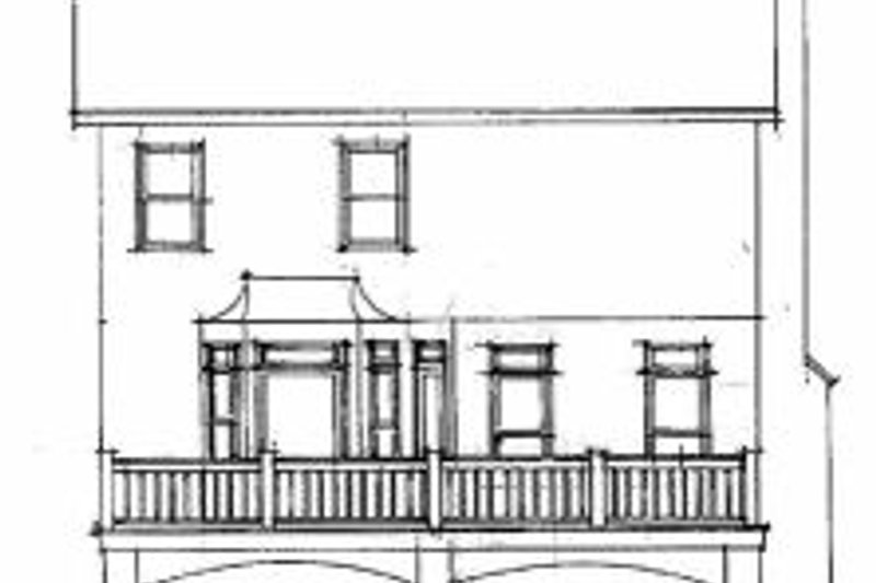 Home Plan - Exterior - Rear Elevation for European House Plan #56-155 - 3 bed, 2.5 bath