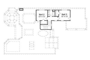 Floor Plan - Upper Floor for European House Plan #411-478 - 3 bed, 2.5 bath