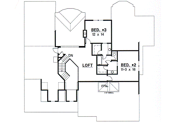 Country Floor Plan - Upper Floor Plan #67-687