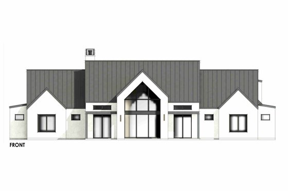 Exterior - Front Elevation 5 for Modern House Plan #1096-35 - 4 bed, 4.5 bath