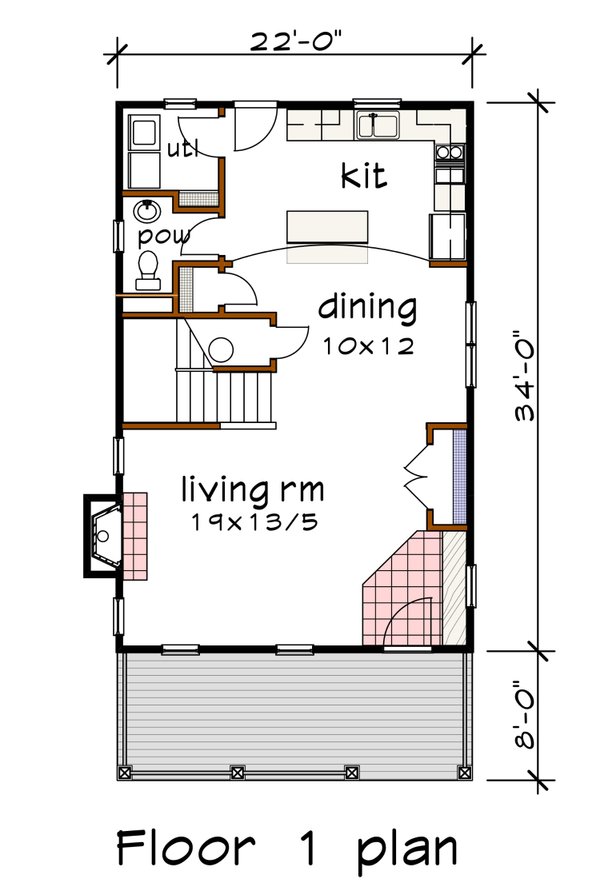 Southern Floor Plan - Main Floor Plan #79-344