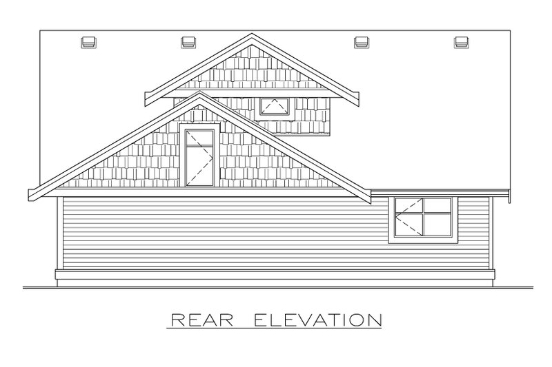 Dream House Plan - Exterior - Rear Elevation for Ranch House Plan #1100-136 - 1 bed, 1 bath