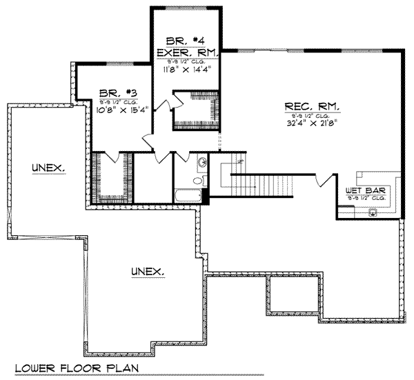 Home Plan - European Floor Plan - Lower Floor Plan #70-809