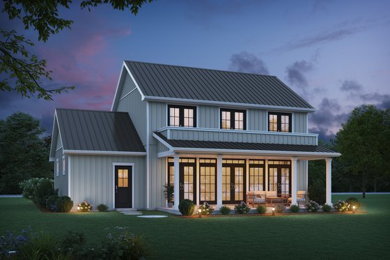Exterior - Rear Elevation for Farmhouse House Plan #48-1138 - 4 bed, 3 bath