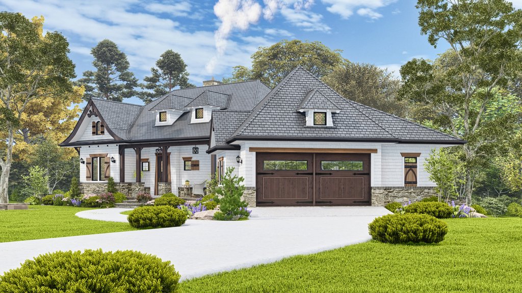 Exterior - Front Elevation 5 for Craftsman House Plan #54-707 - 3 bed, 2 bath