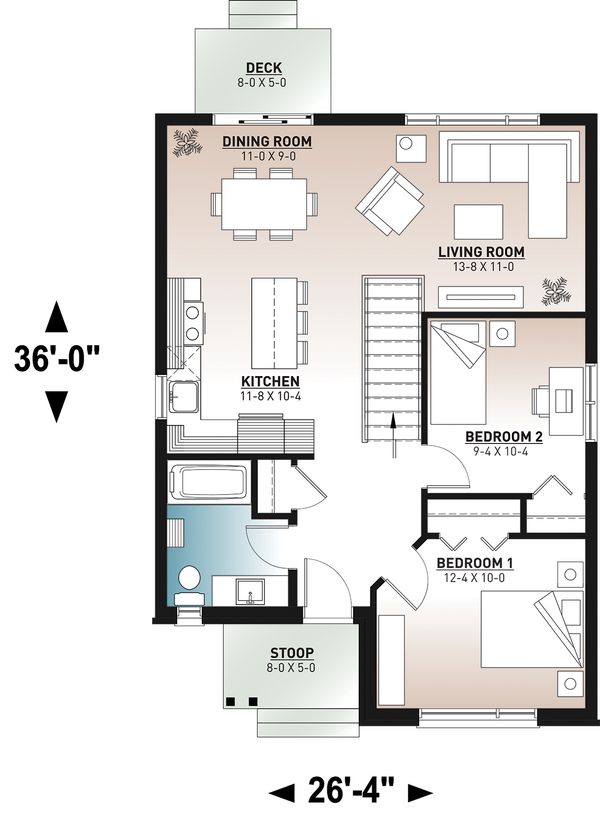 House Plan Design - Modern Floor Plan - Main Floor Plan #23-695