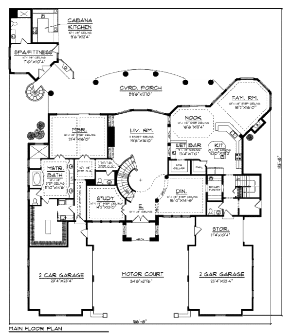 House Plan Design - Mediterranean Floor Plan - Main Floor Plan #70-962