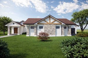 Exterior - Front Elevation for Bungalow House Plan #1101-68 - 3 bed, 3.5 bath