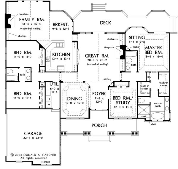 Dream House Plan - Country Floor Plan - Main Floor Plan #929-13