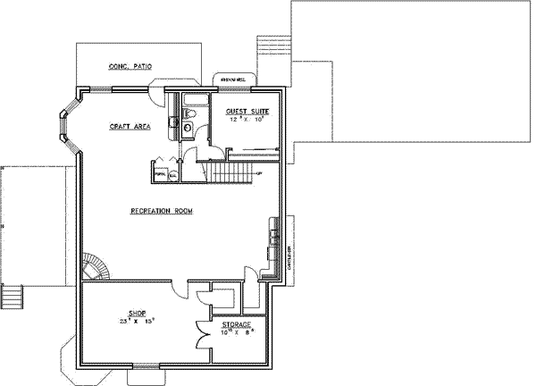 Architectural House Design - Modern Floor Plan - Lower Floor Plan #117-430