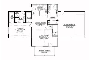Floor Plan - Main Floor for Country House Plan #1064-114 - 3 bed, 2.5 bath