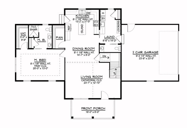 Country Floor Plan - Main Floor Plan #1064-114