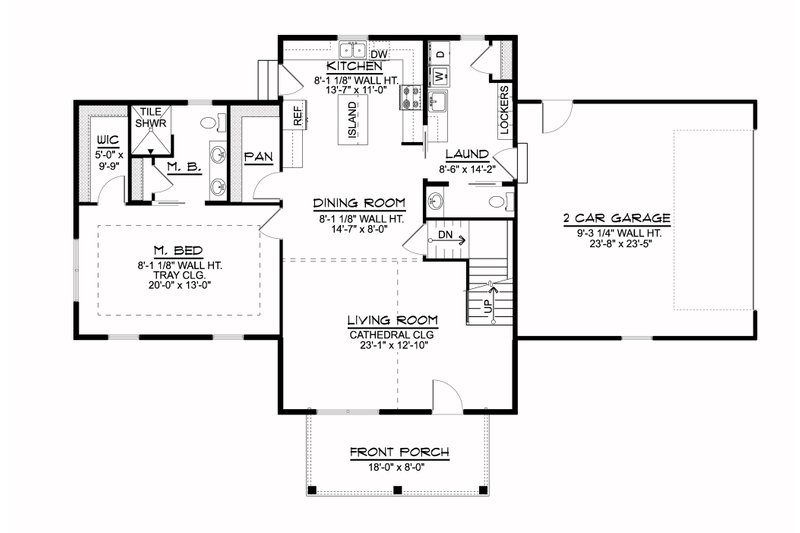 House Plan Design - Floor Plan - Main Floor for Country House Plan #1064-114 - 3 bed, 2.5 bath