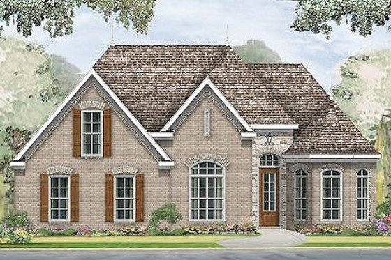 Exterior - Front Elevation for European House Plan #424-185 - 3 bed, 2 bath