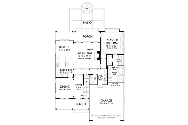 Architectural House Design - Farmhouse Floor Plan - Main Floor Plan #929-1136