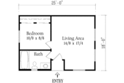 Adobe / Southwestern Style House Plan - 1 Beds 1 Baths 437 Sq/Ft Plan #1-157 