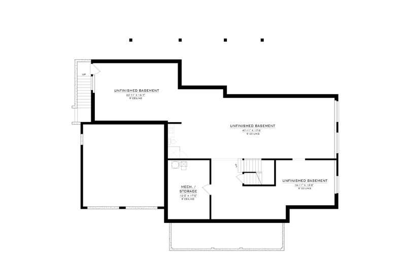 Home Plan - Floor Plan - Lower Floor for Farmhouse House Plan #1086-9 - 4 bed, 2.5 bath