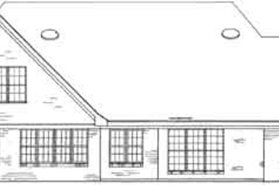 Exterior - Rear Elevation for European House Plan #34-203 - 3 bed, 2.5 bath