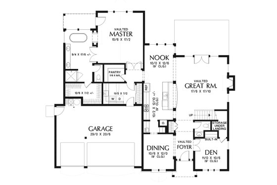 Floor Plan - Main Floor for European House Plan #48-931 - 4 bed, 3.5 bath