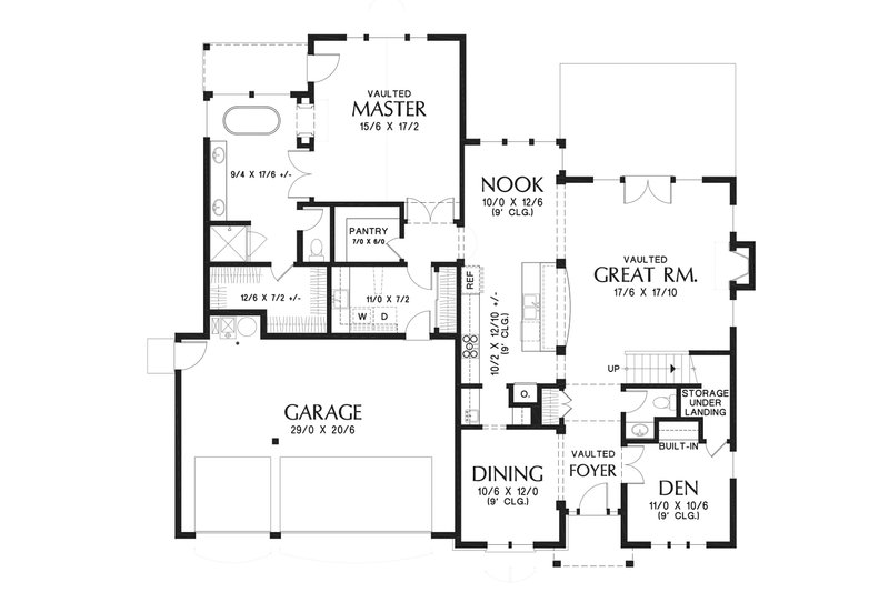 Home Plan - Floor Plan - Main Floor for European House Plan #48-931 - 4 bed, 3.5 bath