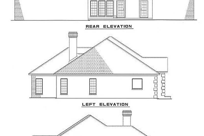 Architectural House Design - Exterior - Rear Elevation for European House Plan #17-139 - 4 bed, 2.5 bath