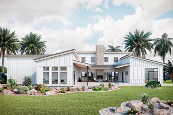 Exterior - Rear Elevation for Farmhouse House Plan #924-18 - 3 bed, 2 bath