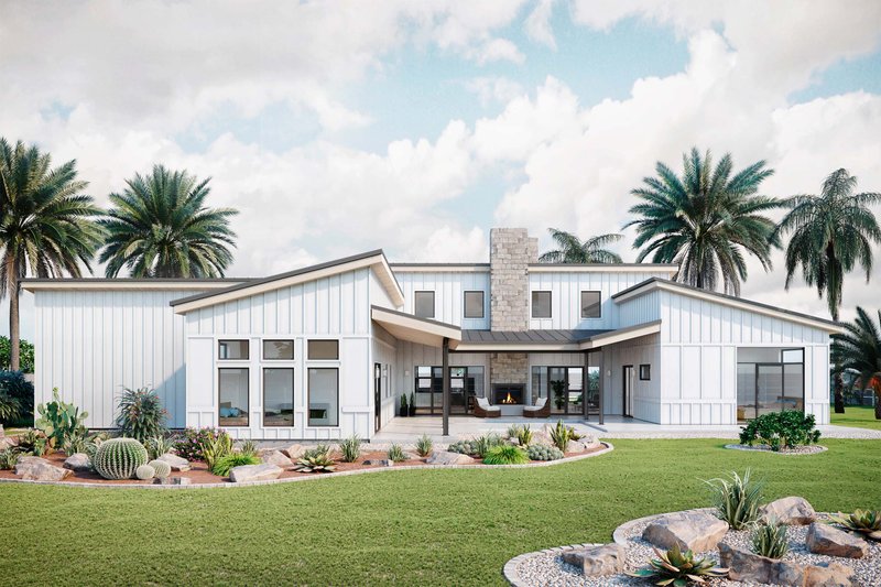 House Blueprint - Exterior - Rear Elevation for Farmhouse House Plan #924-18 - 3 bed, 2 bath