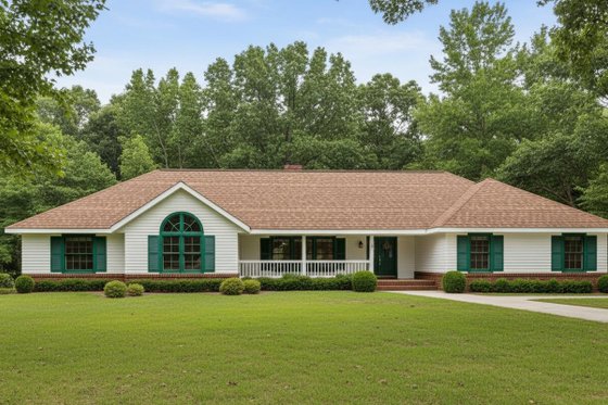 Exterior - Front Elevation for Ranch House Plan #100-462 - 3 bed, 2 bath