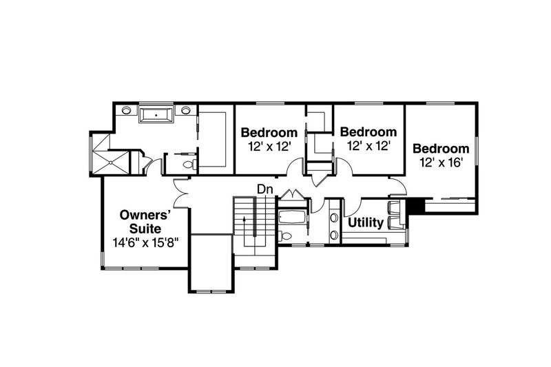 Dream House Plan - Floor Plan - Upper Floor for Prairie House Plan #124-969 - 4 bed, 3 bath