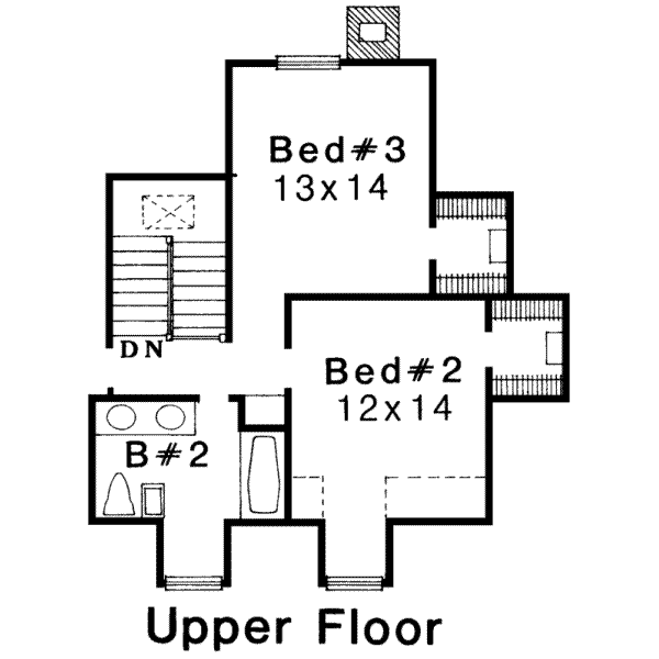 European Floor Plan - Upper Floor Plan #310-179