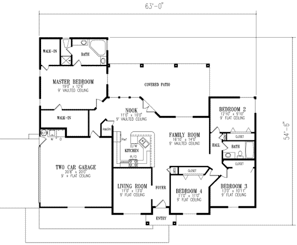 Home Plan - Adobe / Southwestern Floor Plan - Main Floor Plan #1-401