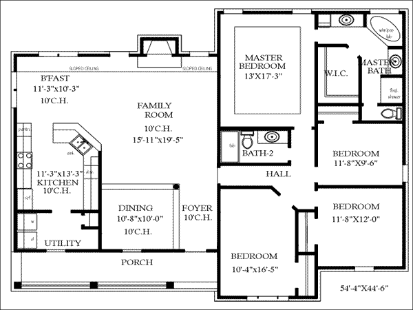 Country Floor Plan - Main Floor Plan #69-174