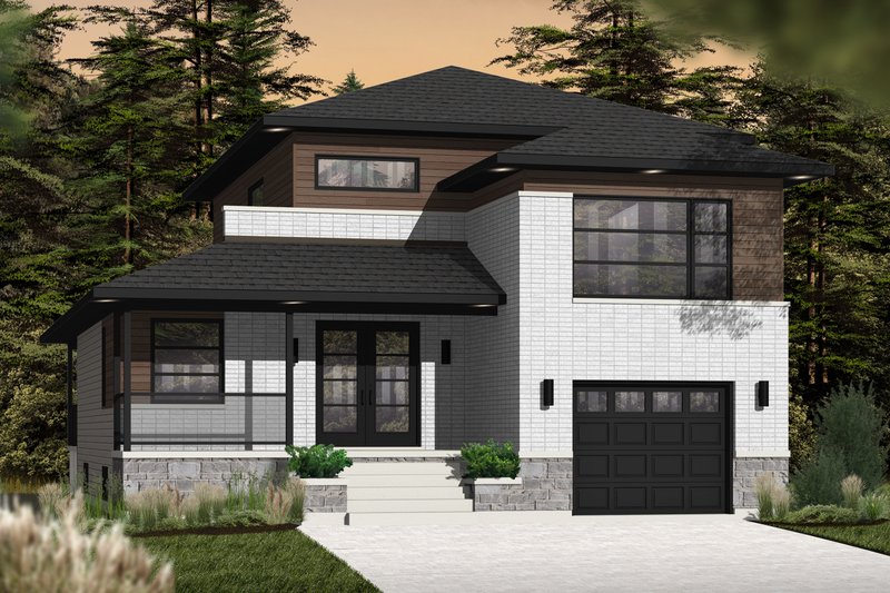 Contemporary Style House Plan - 3 Beds 2.5 Baths 1788 Sq/Ft Plan #23-2580