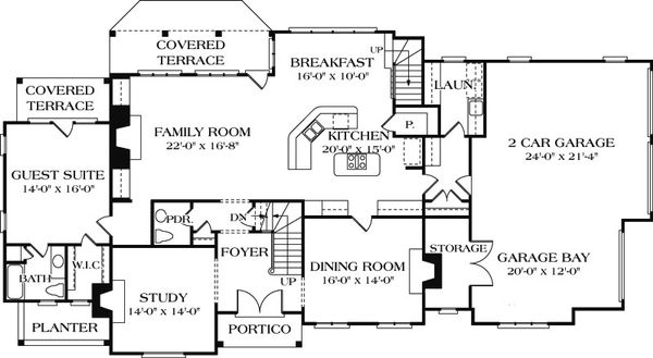 Architectural House Design - European Floor Plan - Main Floor Plan #453-15