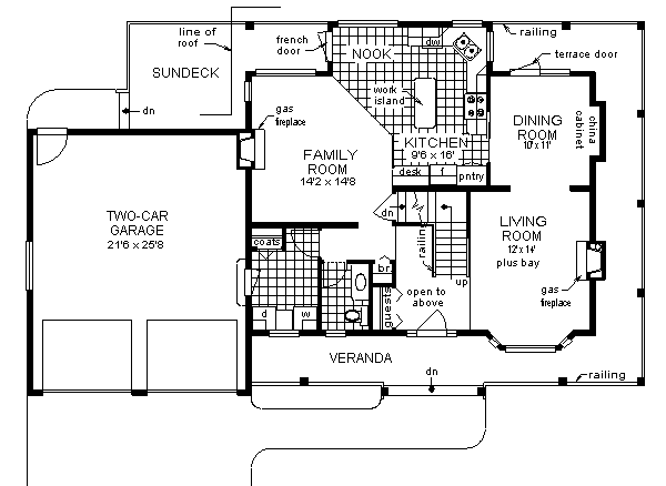 House Blueprint - Country Floor Plan - Main Floor Plan #18-261